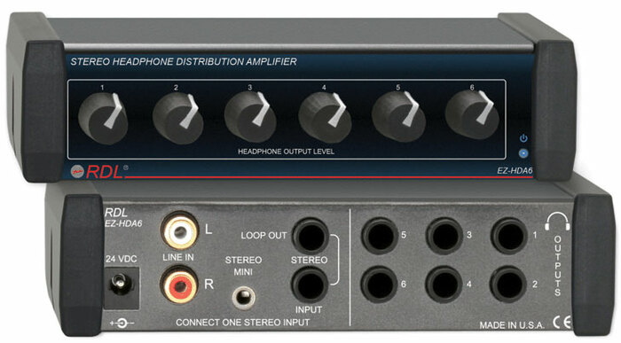 Radio Design Labs EZ-HDA6 1x6 Headphone Distribution Amplifier EZ-HDA6
