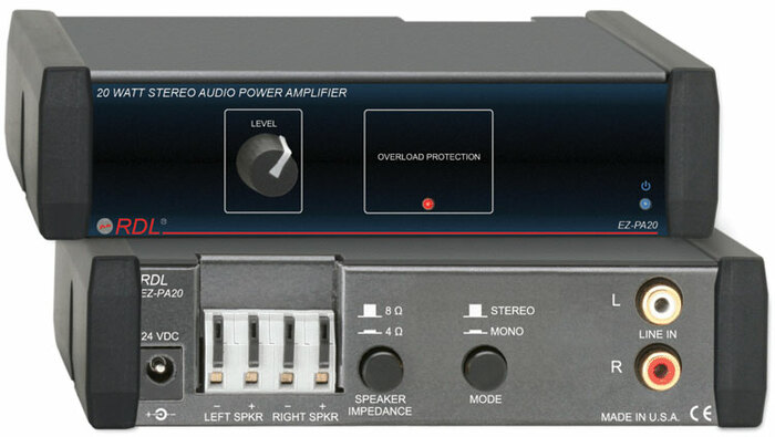 RDL EZ-PA20 20W Stereo Audio Power Amplifier