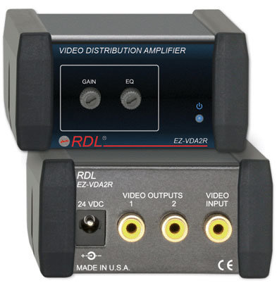 RDL EZ-VDA2R 1x2 RCA NTSC/PAL Video Distribution Amplifier