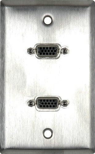 My Custom Shop WPLB-1139 1G Brown Lexan Wall Plate With 2 VGA HD 15-Pin Female Barrels