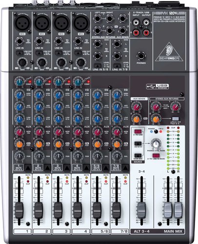 Behringer XENYX-1204USB Mixer, 12 Input, 2/2 Bus, USB, energyXT2.5 Software XENYX-1204USB