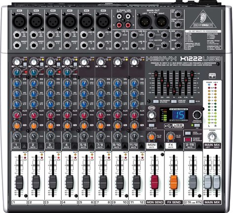Behringer XENYX-X1222USB 16 Input Mixer with 2/2 Bus, USB, energyXT2.5 Software, 24-bit Multi-FX Processor XENYX-X1222USB