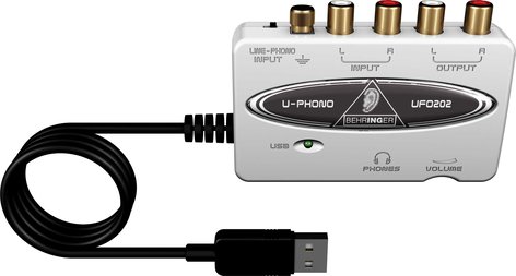 Behringer U-PHONO UFO202 USB Interface with Built-In Phono Preamp UFO202-U-PHONO