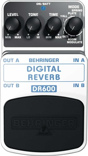 Behringer DR600-REVERB Digital Stereo Reverb Effects Guitar Pedal DR600-REVERB