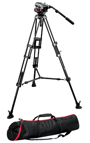 Manfrotto 504HD,546BK Midi Twin System with 504HD Head and 546BK Tripod with Mid-Level Spreader 504HD,546BK