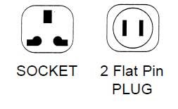 Philmore 48-545 2 Flat Pin Plug/Universal Socket AC Power Adapter