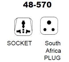 Philmore 48-570 South Africa Plug/Universal Socket AC Power Adapter