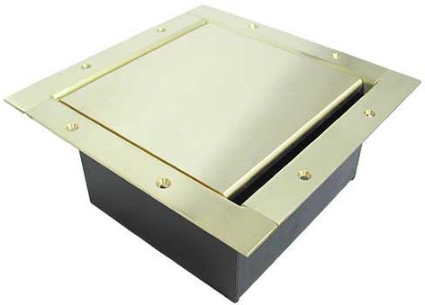 Ace Backstage Co. 222SLBR Full Stage Pocket, Standard Solid Brass Lid and Trim Bezel with Brushed Finish 222SLBR