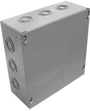 Ace Backstage Co. WB10X10X4 Wall Box with Knock Outs, 10" x 10" x 4", Gray Enamel Finish WB10X10X4