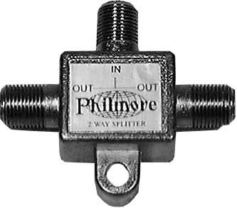 Philmore CS12 Miniature Multi-Coaxial Indoor/Outdoor 2-Way Hybrid Splitter CS12
