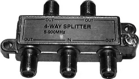 Philmore CS15 Multi-Coaxial Indoor/Outdoor 4-Way Hybrid Splitter (with Grounding Block) CS15