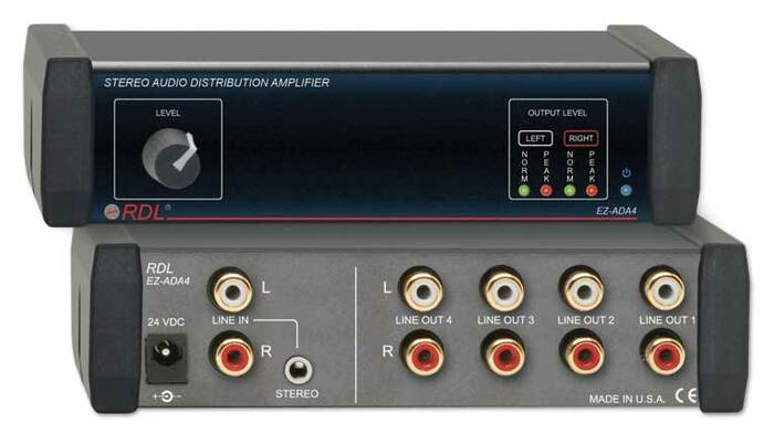 Radio Design Labs EZ-ADA4 1x4 Stereo Distribution Amplifier with Power Supply EZ-ADA4