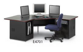 Winsted E4701 Security Desk, Dual Cabinet Wing Top