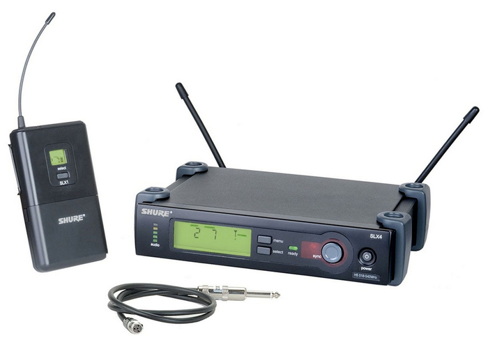 Shure SLX14 Wireless Microphone System with WA302 Instrument Cable SLX14