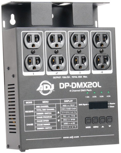 ADJ DP-DMX20L 4-Channel Portable DMX Dimmer / Switch Pack DP-DMX20L