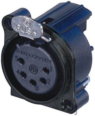 Neutrik NC5FBH-B 5-Pole BA Series XLR-F Panel-Mount Receptacle NC5FBH-B