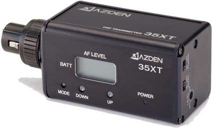Azden 35XT XLR Plugin Transmitter for 305UPR, 310UDR, 325UPR and 30UPR On-Camera Wireless Systems 35XT