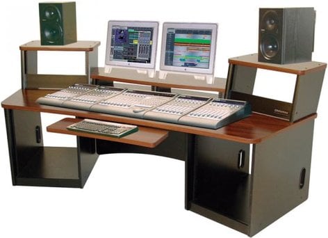 Omnirax FRC36SC Audio/Video Workstation Desk (with Storm Cirrus Finish, 36 RU Total)