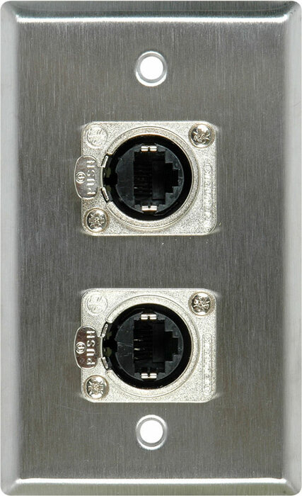 My Custom Shop WPL-1166 1 Gang Steel Wall Plate With 2 RJ45S To Rear Krone Connectors