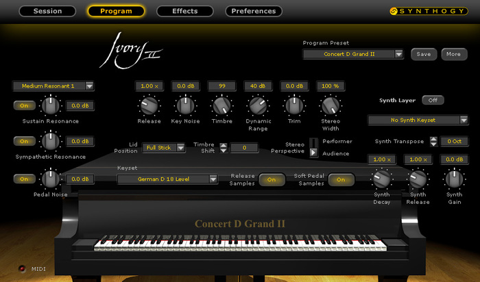 Synthogy IVORY2-GRANDPIANO-UP Ivory II-Grand Pianos [SOFTWARE UPGRADE] From Ivory I Grand Pianos