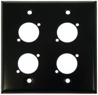 Pro Co WPUBA2011 Dual Gang Wallplate With 4 D-Series Punches, Black