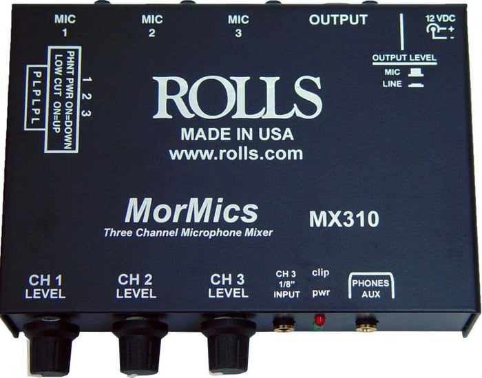 Rolls MX310 3-Channel Microphone Mixer/Combiner