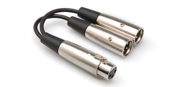 Hosa YXM101.5 Y Cable, XLR3F to Dual XLR3M, 18in. YXM101.5