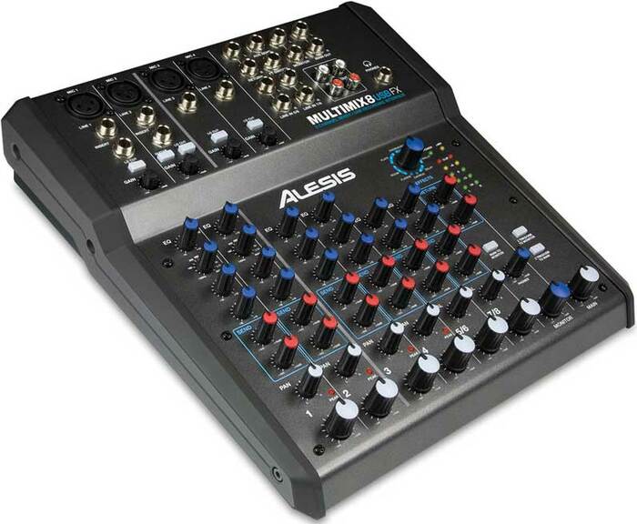 Alesis MultiMix 8 USB FX 8 Channel Mixer with USB and DSP Effects MULTIMIX-8USB-FX