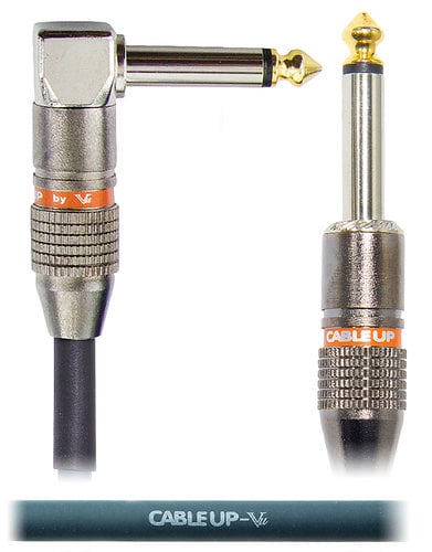 Cable Up by Vu PM2-PM2R-50 50 ft 1/4" Right Angle TS Male to 1/4" Straight TS Male Cable PM2-PM2R-50