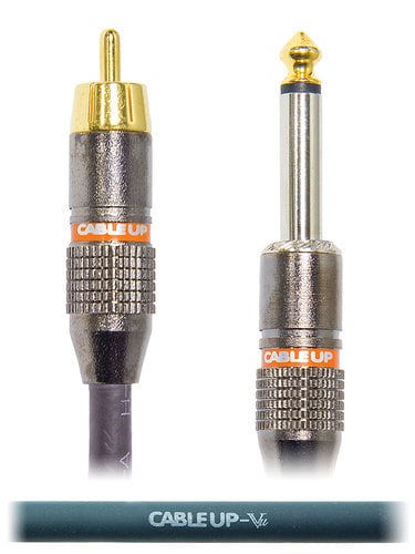 Cable Up by Vu RM-PM2-3 3 ft RCA Male to 1/4" TS Male Unbalanced Cable RM-PM2-3