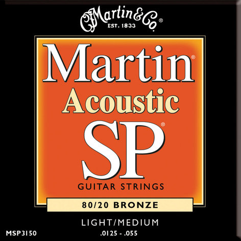 Martin Strings MSP3150 Light/Medium SP 80/20 Acoustic Guitar Strings MSP3150