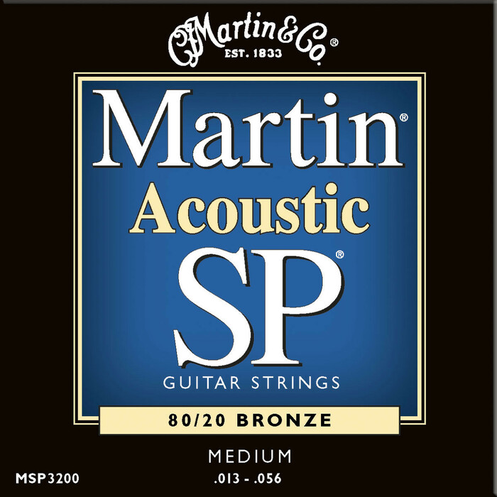 Martin Strings MSP3200 Medium Martin SP 80/20 Acoustic Guitar Strings MSP3200