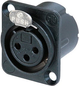 Neutrik NC3FD-LX-HA-BAG DLX Series Black 3-Pole Female XLR Panel Connector with Crimp Termination & Silver Contacts NC3FD-LX-HA-BAG