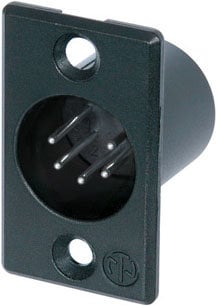 Neutrik NC5MP-BAG Black 5-Pin XLR-M Panel Connector NC5MP-BAG