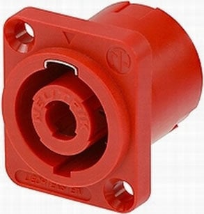 Neutrik NL4MD-V-R Red 4-Pole Speakon Chassis Connector With Vertical PCB Mount