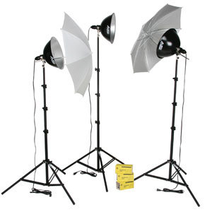 Smith Victor Corp KT1500U 1500W, 3-Light, Intermediate Lighting Kit (401433) KT1500U