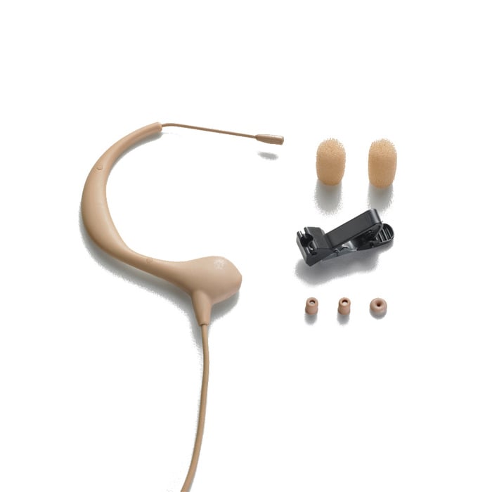 Audio-Technica BP893CLM3-TH Omnidirectional Earset Microphone Wired for Sennheiser 3.5mm locking mini plug in Beige BP893CLM3-TH