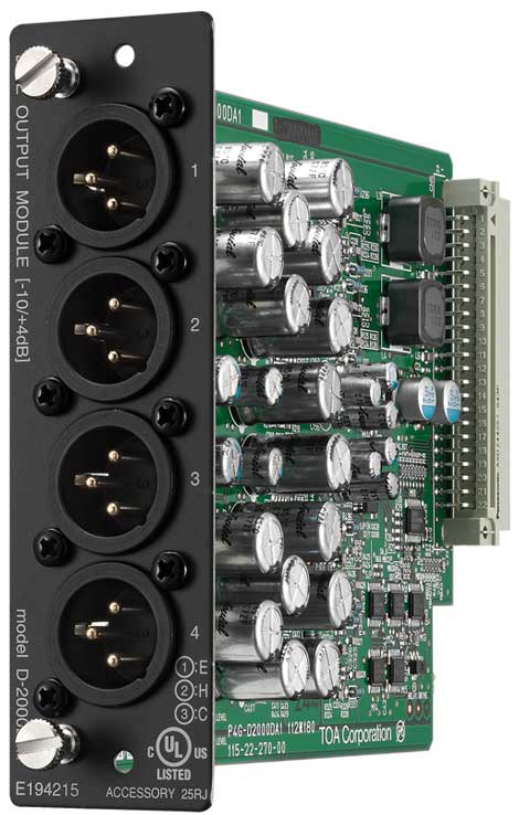Output Module, 4 Bal Line Outs