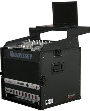 Black Label Flight Ready Glide-Style Combo Rack Case, 8RU Top, 8RU Bottom