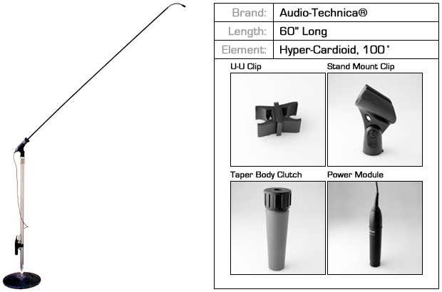 60" Choir Microphone with 100º Audio Technica Hypercardioid Capsule