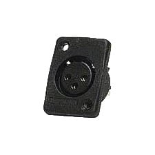 XLRF Chassis Connector in Black with Gold Contacts