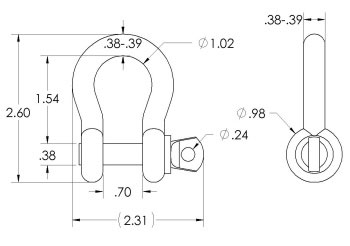 Shackles 3/8", Black