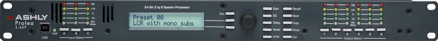 3-Input/6-Output Rackmount Speaker Processor