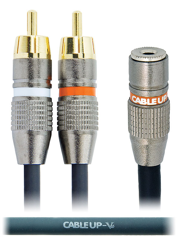 10 ft 1/8" TRS Female to Dual RCA Male Send/Return Y-Cable