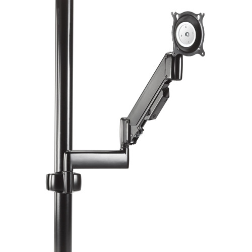Height Adjustable Dual Arm Pole Mount, Single Monitor