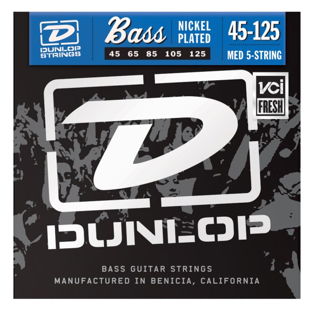Medium Nickel Plated Steel 5-String Electric Bass Strings