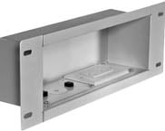 Black Medium Recessed Cable Management & Storage Box with Surge-Protected Duplex Power Receptacle