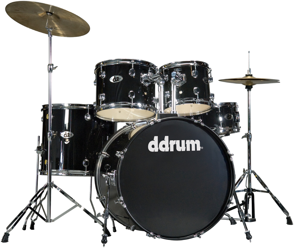 5 Piece Drum Set in Midnight Black with Cymbals & Hardware