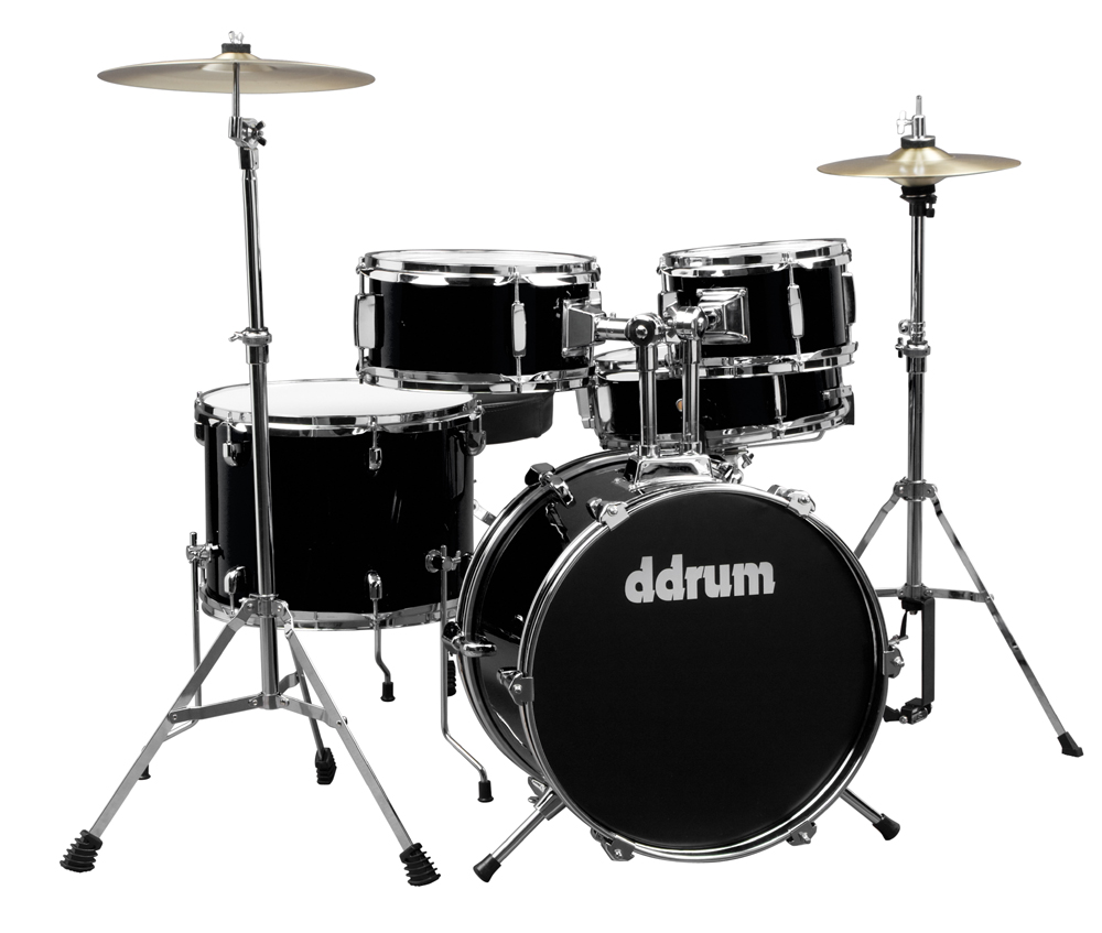 5 Piece Junior Drum Kit with Hardware & Cymbals in Midnight Black