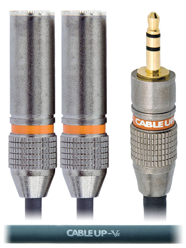 6-inch 1/8" TRS Male to Dual 1/4" TRS Female Parallel Y-Cable